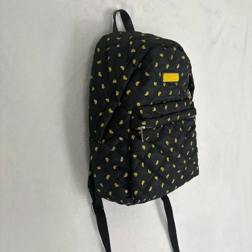 Marc‎ by Marc Jacobs Black with Lemon Print Quilted Backpack